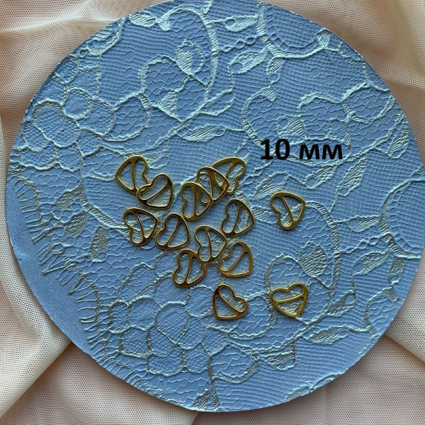 Регулятор для бретели сердце 10 мм золото, 1 шт. (072-810-295) 