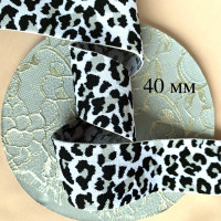 Леопардовая мягкая тканая резинка 40 мм, 1 м (003-040-650)