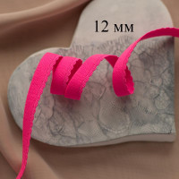 Ярко-розовая отделочная резинка 12 мм цв.294, 1 м (003-012-294)