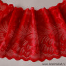 Красное эластичное кружево 22 см цв.116,  ОСТАТКИ\ЛОСКУТЫ (Р001-051-116)