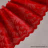 Красное эластичное кружево 22 см цв.116,  ОСТАТКИ\ЛОСКУТЫ (Р001-051-116)