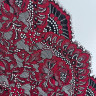 Черное с красным эластичное кружево с ресничками шантильи 23 см, 1 м (001-019-906)