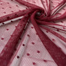 Бордово-винная эластичная сетка в горох цв107, 1 м (021-004-107)