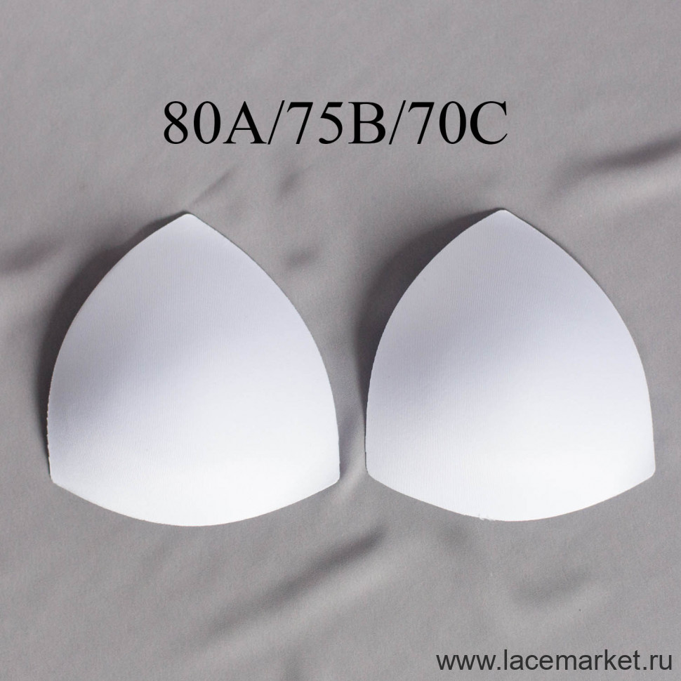 Белые треугольные чашки без пушап 80A/75B/70C, 1 пара (Р055-075-211) 
