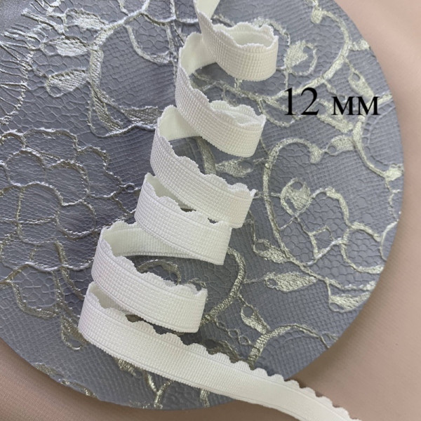 Отделочная резинка для нижнего белья молочная 12 мм, 1 м (003-012-302)