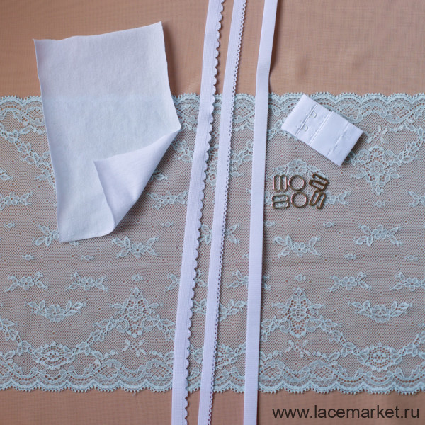 Набор для пошива нижнего белья голубой с белым /бралетт + трусики (090-002-120)