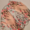 Кружево вышивка на сетке розовые цветы и зеленая окантовка 23 см, УПАКОВКА 10 м (S001-284-874) ОПТ