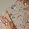 Кружево вышивка на сетке сиренево-розовая 25 см, УПАКОВКА 10 м (S001-310-386)ОПТ