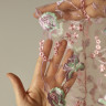 Кружево вышивка на сетке сиренево-розовая 25 см, УПАКОВКА 10 м (S001-310-386)ОПТ