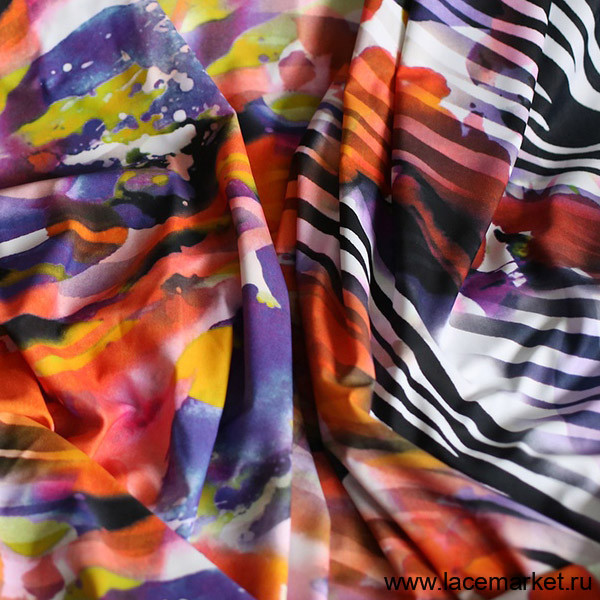 Матовый бифлекс с цветным рисунком зебра Италия,  (040-004-250) УЦЕНКА