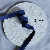 Синяя отделочная резинка для нижнего белья 20 мм, 1 м (003-020-104) 