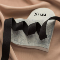 Черная отделочная резинка 20 мм Латвия, 1 м (003-120-201)