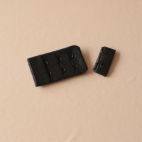 Черная застежка для бюстгальтера тканевая 2x6, 1 шт. (070-206-801)  