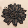 Кружевная аппликация черный цветок, 1 шт (101-008-101)