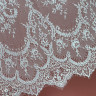 Кружевное полотно шантильи неэластичное с ресничками белое, ОТРЕЗ 3 м x 1.5 м (001-315-602)  