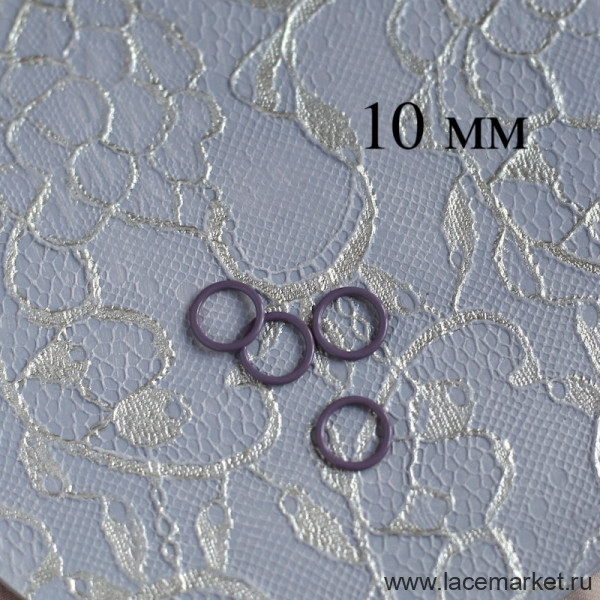 Темно-сиреневое кольцо металл крокус 10 мм цв.121, 1 шт. (071-010-121)
